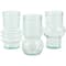 Clear Small Bubble Ribbed Recycled Glass Vase Set